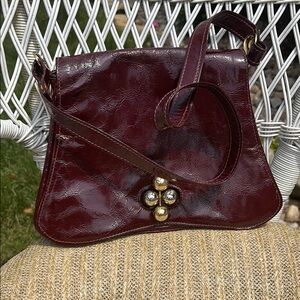 Burgundy Italian Leather Vintage Women's Bag purse